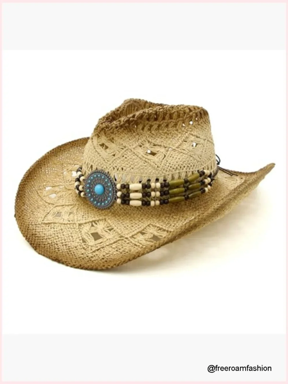 Straw Cowboy Hat Wide Brim Western Cowgirl Cowboy Summer